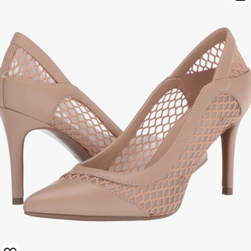 Marc Fisher Nude Pumps Heels Dalta Mesh BeigeNWOB Sz 10